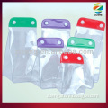 clear pvc plastic bag with snap button mini plastic pvc bag